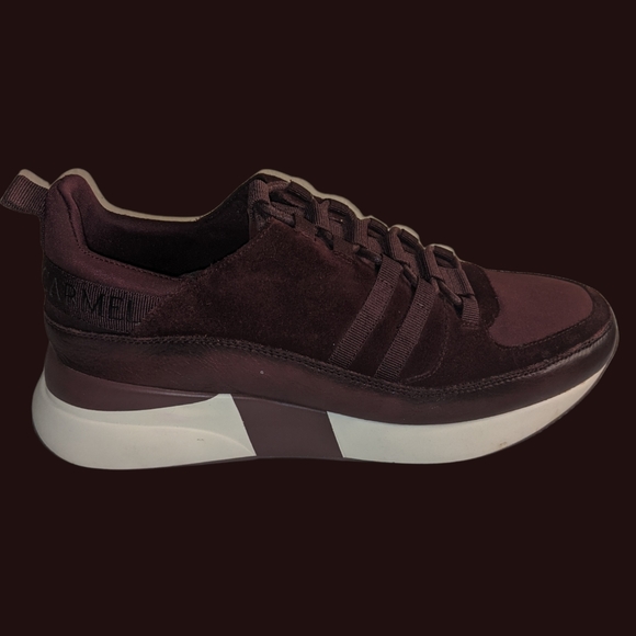 CARMELA Burgundy Leather Wedge Laced Trainer Size:9/ 40 M - Picture 10 of 11